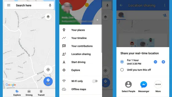 Compartir Ubicación en la Aplicación Google Maps